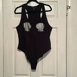 Plus size seashell tank bodysuit